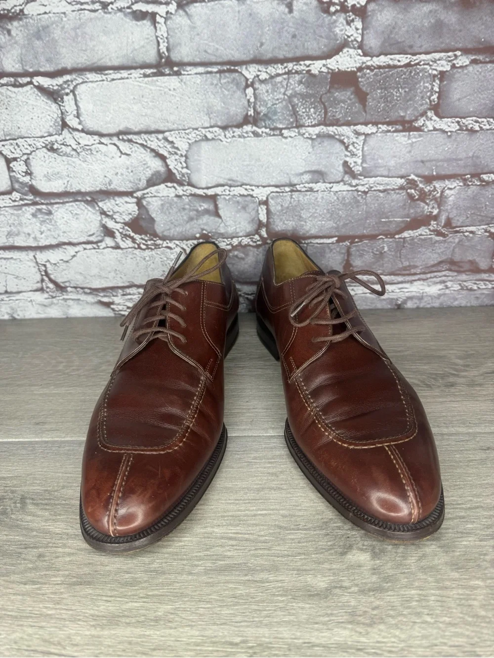 Bally Carillo Brown Leather Lace Up Oxfords dress shoes men sz 9.5D US/43EU
